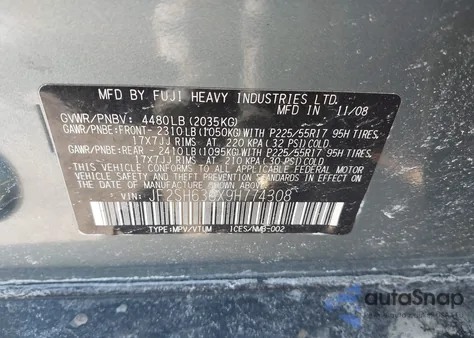 2009 Subaru Forester 2.5X z USA, uszkodzony, nr VIN JF2SH636X9H774308